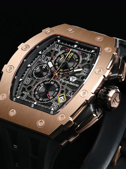 Reloj TSAR BOMBA New TB8204 para hombre, cronógrafo de cuarzo japonés, resistente al agua 50M, reloj de pulsera deportivo de moda, reloj masculino de lujo, regalo para hombre
