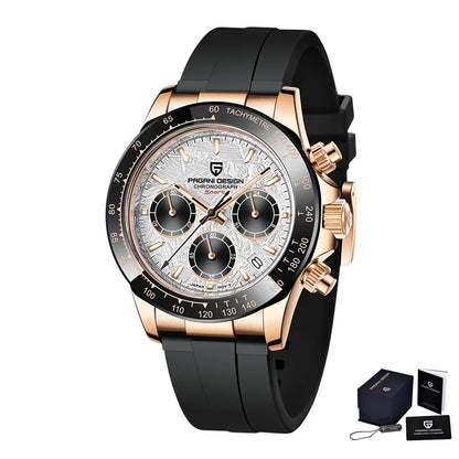 Novo Original PAGANI DESIGN PD-1664 Relógio de Pulso de Luxo para Homem, Movimento de Quartzo Japonês VK63, Safira, Cronógrafo Resistente à Água, Dourado