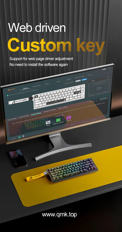 Magnetic Switch Keyboard ATTACK SHARK X68HE X68PRO HE and FREEWOLF F68 Wired F68Pro Wireless for Pro Gaming 0.01mm Rapid Trigg