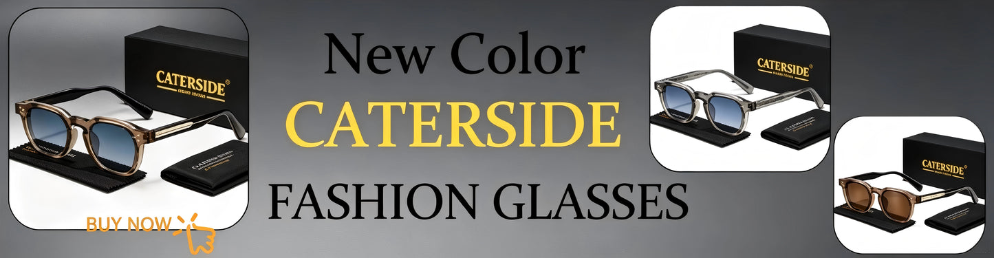 CATERSIDE Fashion Men Sunglasses Small Frame Square Personalized Design Sun Glasses Women Travel Party Business Festival Gift