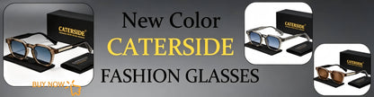 CATERSIDE Fashion Men Sunglasses Small Frame Square Personalized Design Sun Glasses Women Travel Party Business Festival Gift