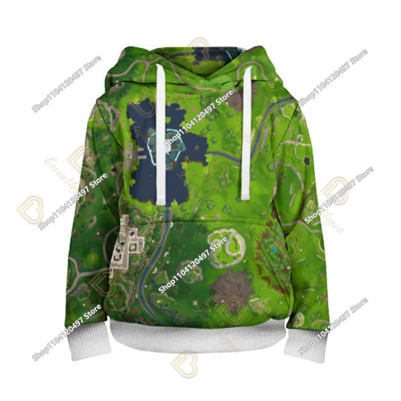 Children's Clothing Fortnite Cosplay Hoodie Sweatshirt, Battle Ikonik Man Sleeve Costume, Christmas Pullover Stress Shirt Clothes