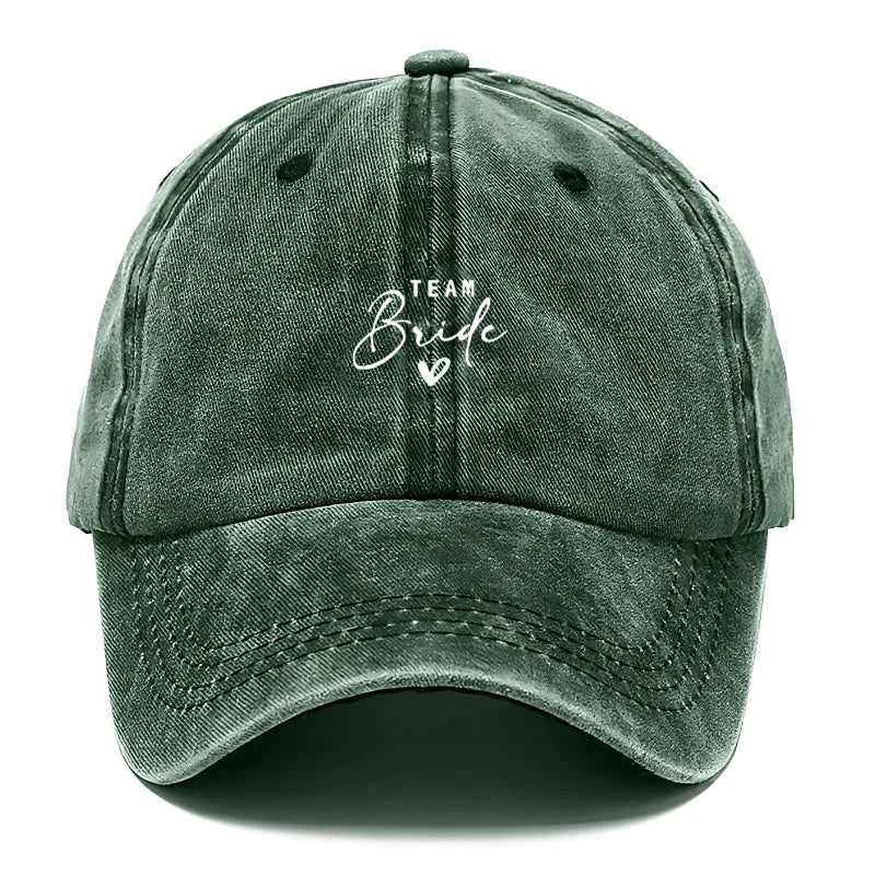 Washed Cotton Baseball Cap Adjustable Distressed Trucker Hat for Women Team Bride Party Caps Customize Bridal Wedding Vintage