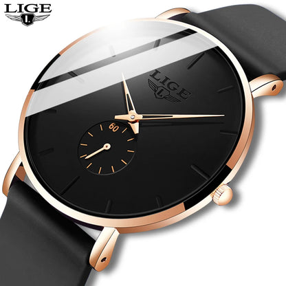 Reloj para hombre LIGE: estilo deportivo y moderno, marca de lujo, resistente al agua, diseño minimalista y ultradelgado, reloj de cuarzo para hombre
