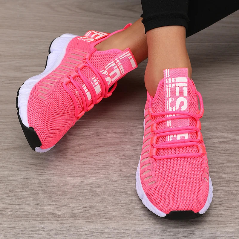 Women’s Sports Shoes Mesh Lightweight Soft Sole Jogging Strap Breathable Fashion Sports Walking Casual Tennis Flat Shoes for Men