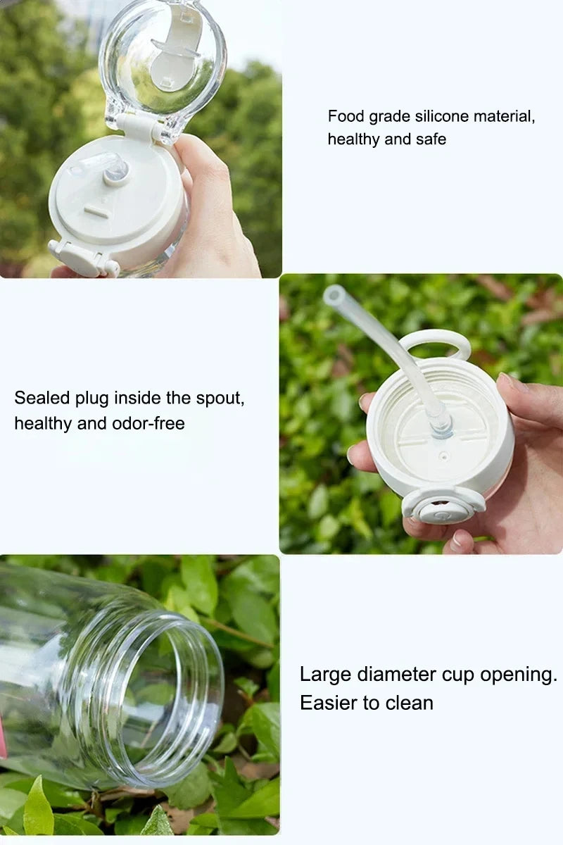 Vaso con pajita Fortnite de 400ML y 18CM para adultos, niños y niñas, vaso de agua bonito de dibujos animados para estudiantes, botella de agua resistente a caídas, regalo portátil