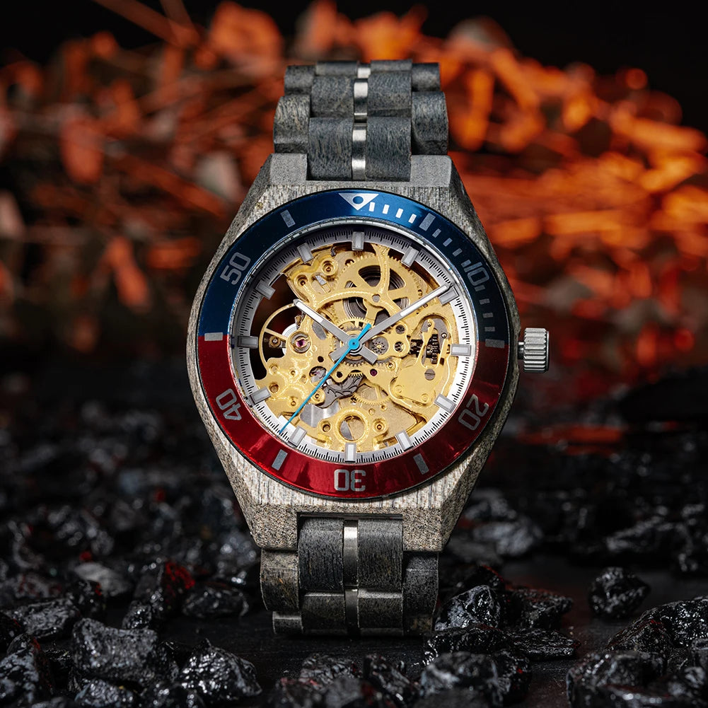 BOBO BIRD Wood Mechanical Watch Men Relogio Masculino Big Mens Watches Top Brand Luxury Timepieces erkek kol saati Dropshipping