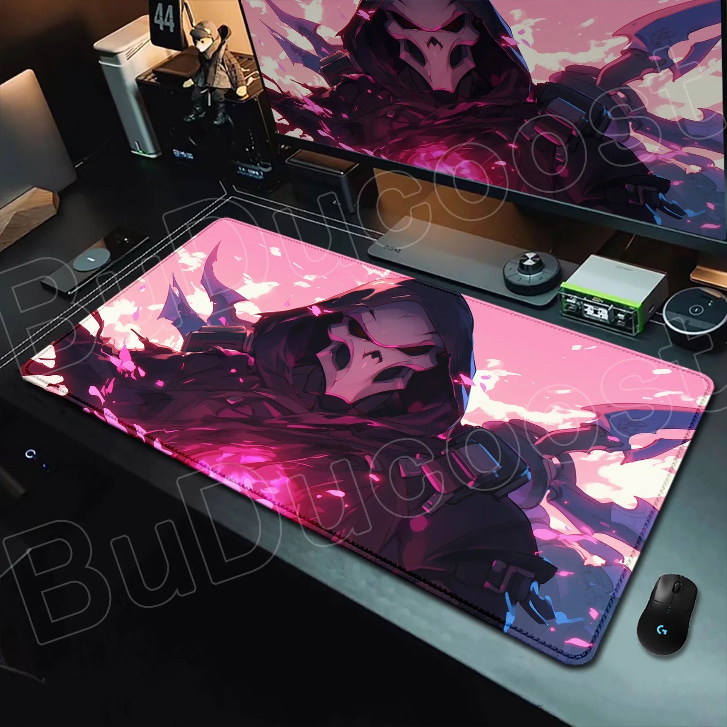 Tapete de rato gaming Overwatch Anime Girl grande XXL com impressão HD, base para teclado de computador, portátil e escritório, tapete de secretária em borracha macia 900x400 MM