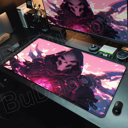 Tapete de rato gaming Overwatch Anime Girl grande XXL com impressão HD, base para teclado de computador, portátil e escritório, tapete de secretária em borracha macia 900x400 MM