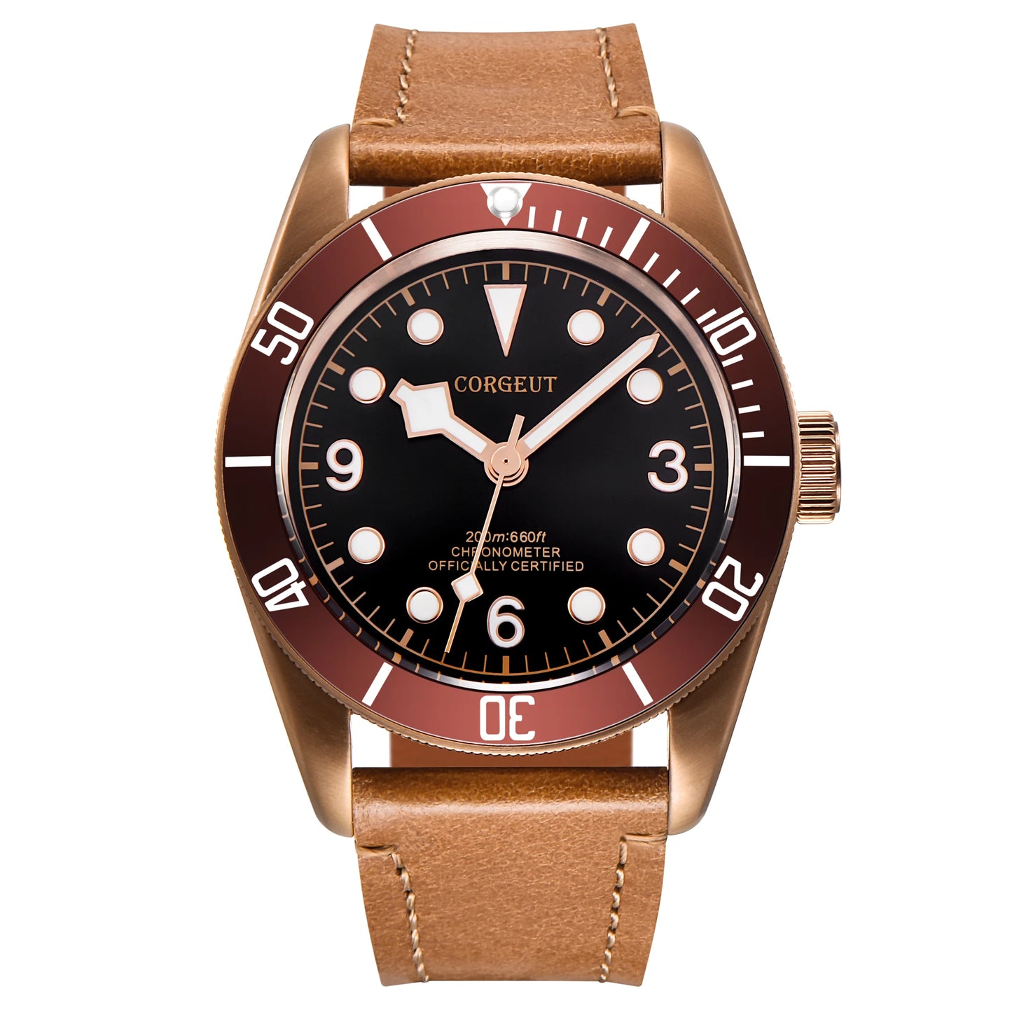 Luxury Japan Corgeut 41mm Automatic Men's Watch PVD Case Sapphire Military Male 10BAR wim Watches Luminous Mechanical Wristwatches