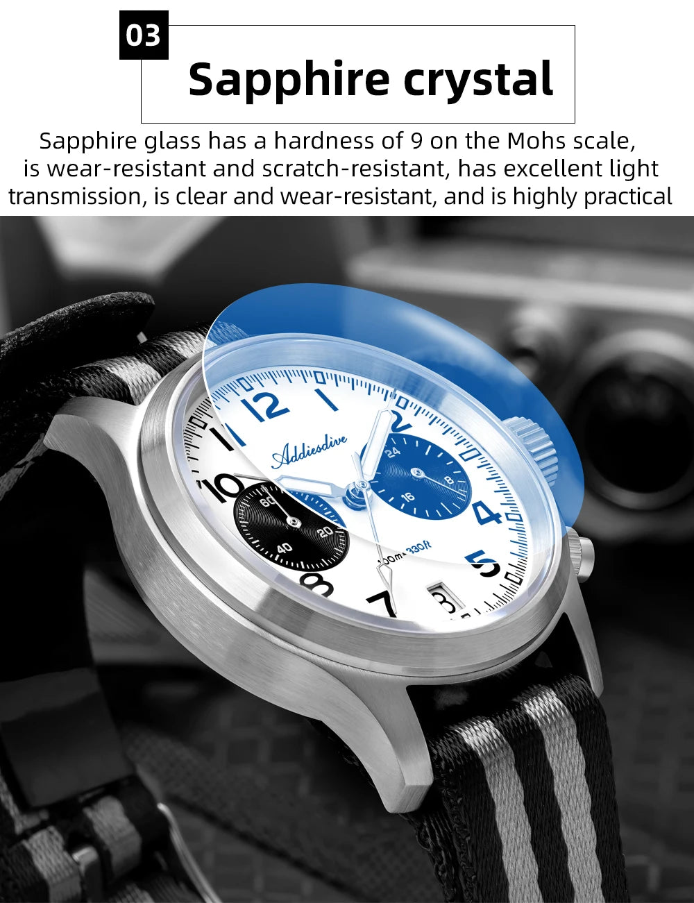 ADDIESDIVE 2025 Nuovi orologi da uomo Panda Eye, orologio al quarzo VK64 rétro di lusso per uomo, cronografo sportivo, impermeabile 100M, luminoso