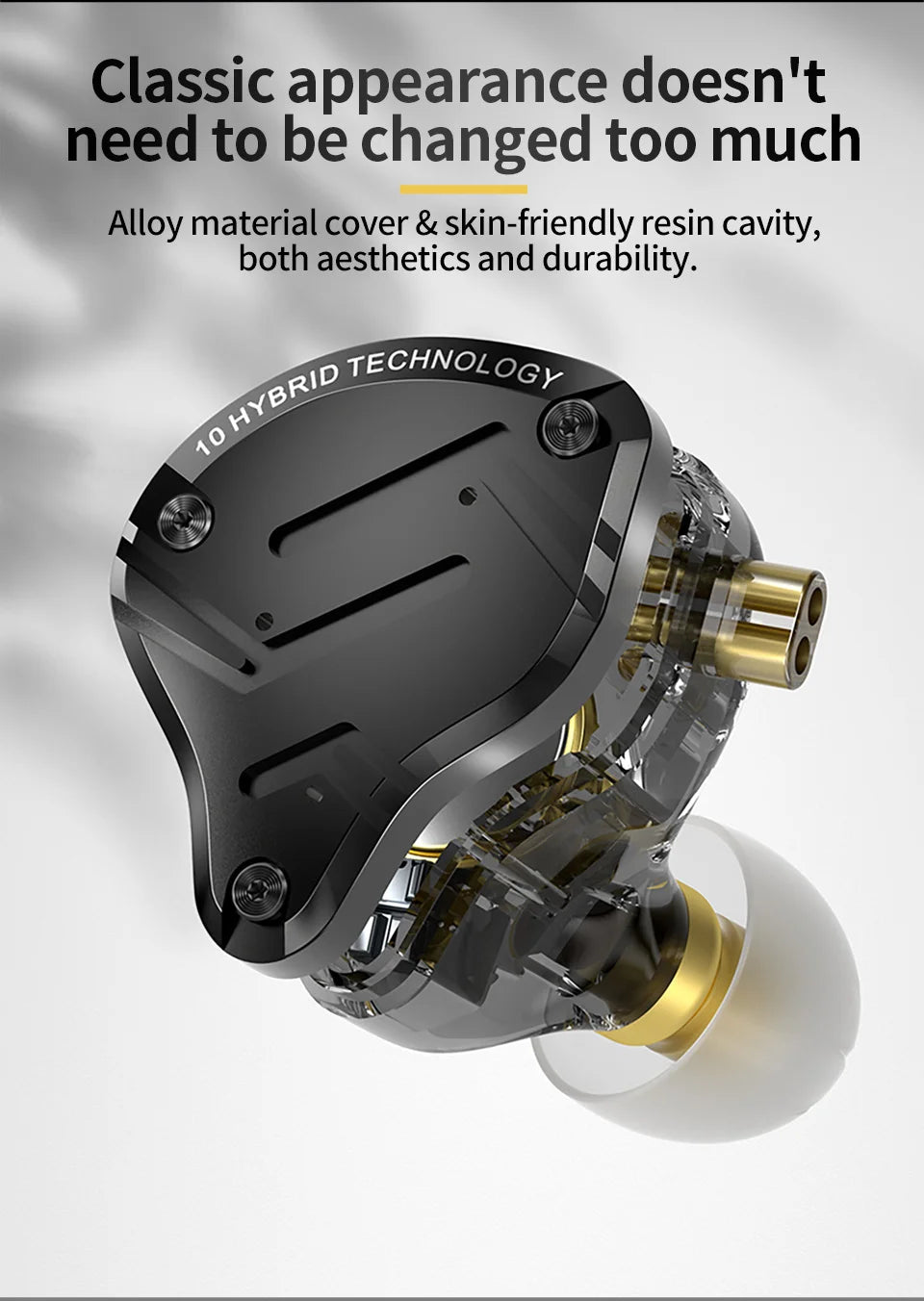 KZ ZS10 Pro X kabelgebundene In-Ear-Ohrhörer HiFi-Bass-Monitor-Earbuds mit abnehmbarem Kabel und Mikrofon
