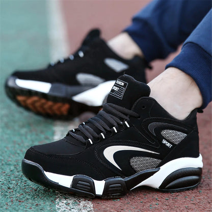 Sneakers da uomo taglie forti con color block di tendenza, comode, antiscivolo, con lacci, scarpe casual resistenti per attività outdoor maschili