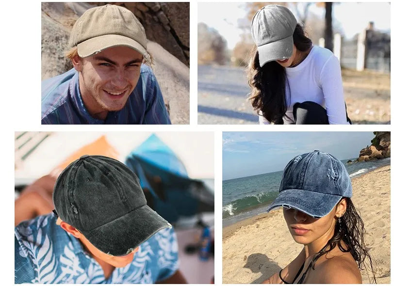 Distressed Baseball Cap Dad Hats for Men Women Vintage Washed Cotton soft crown Hat Adjustable Low Profile Unisex Style Headwear