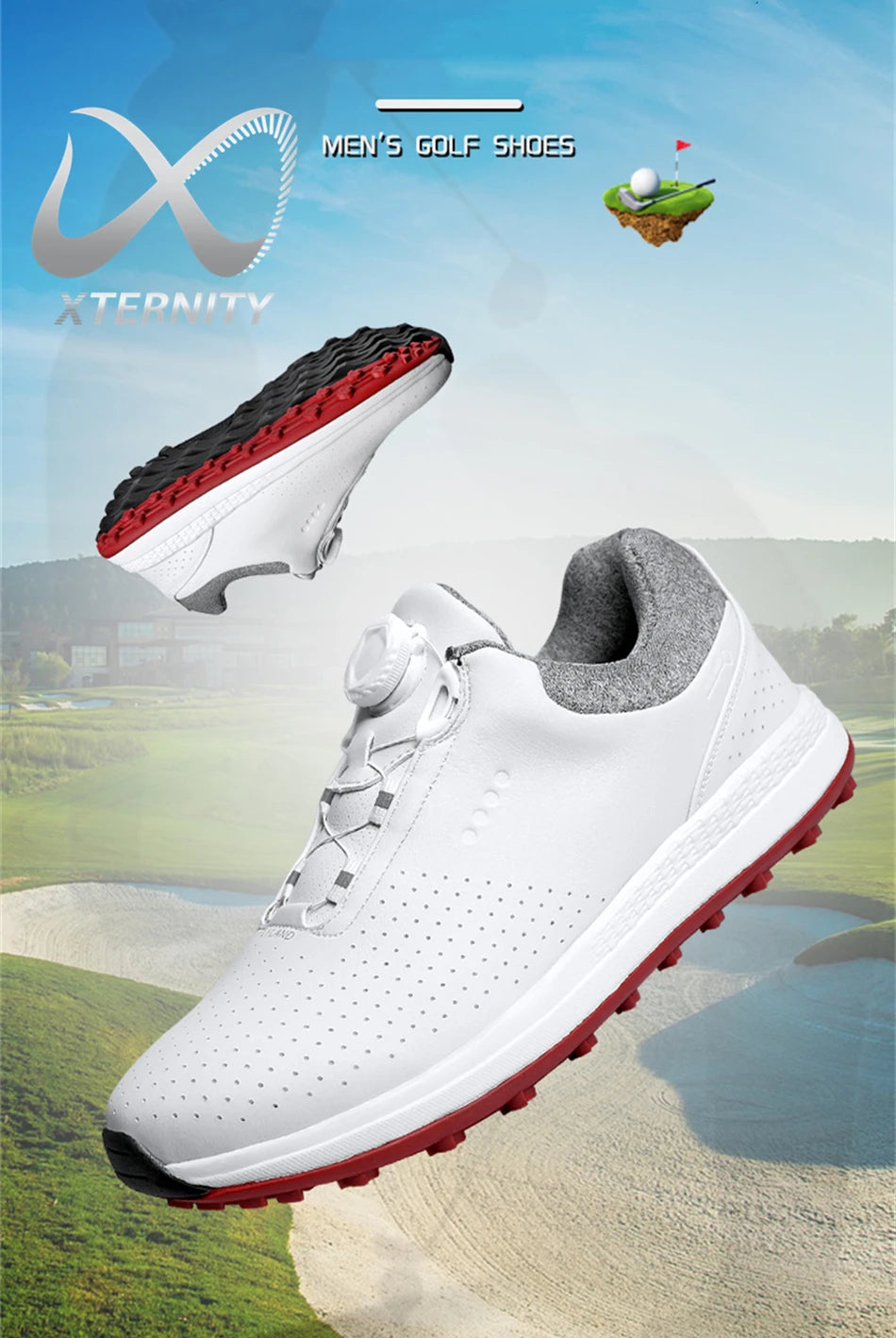 Breathable Luxury Golf Shoes Men Comfortable Outdoor Spikeless Golf Sport Training Sneakers Non-Slip Waterproof Walking Footwear