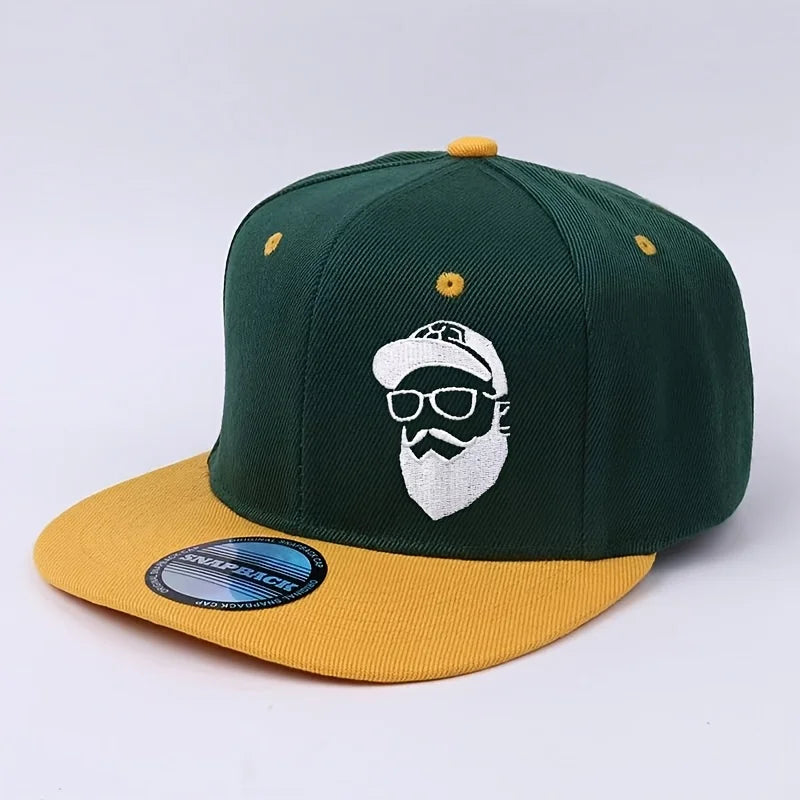 Printed Logo Bearded Grandpa Pattern Adjustable Buckle Closure Outdoor Sports Cap Baseball Cap Hip-Hop Style