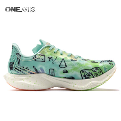ONEMIX Sapatilhas de Corrida de Maratona em Nylon Carbon Board, Alívio de Impacto, Suporte Estável Profissional, Ressalto Ultraligeiro