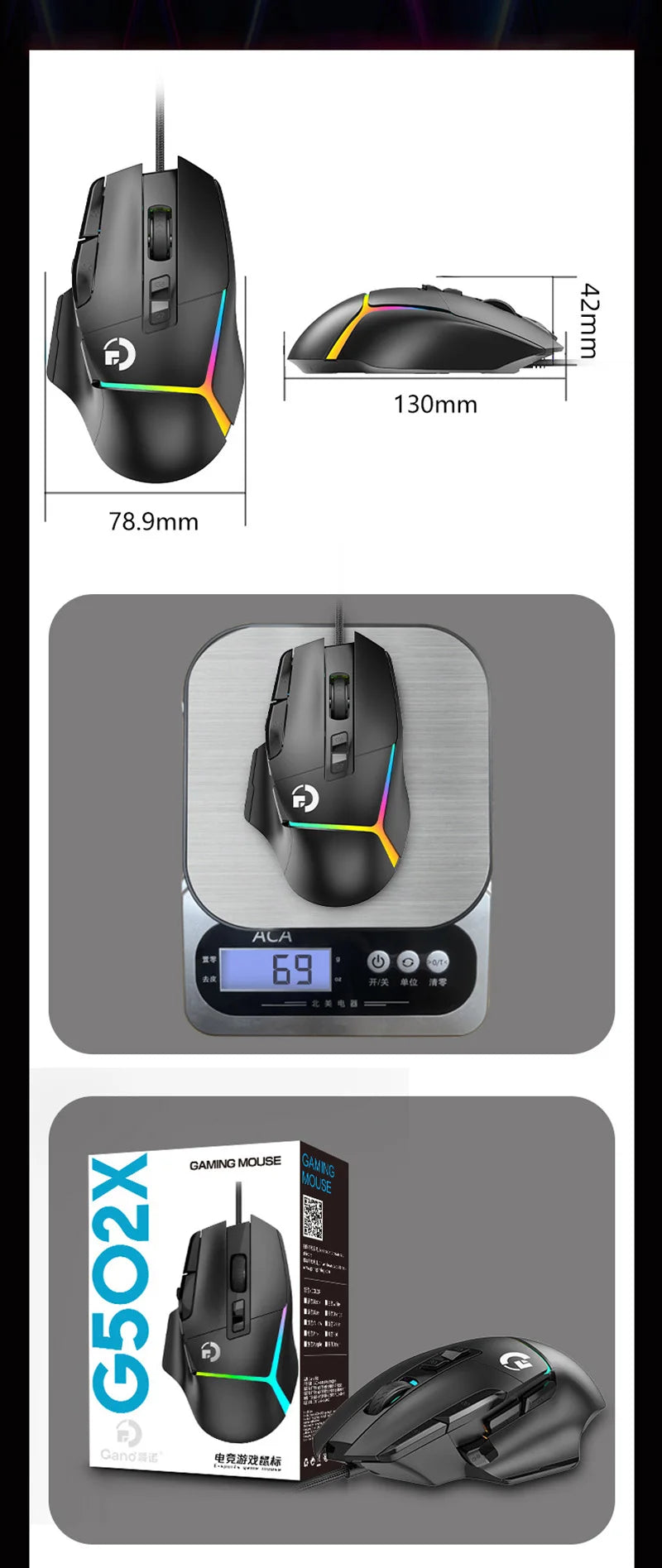 Wireless Gaming Mouse Ergonomics USB Rechargeable Bluetooth Mice Optical Sensor Programming Gaming Mice with Wired For Windows