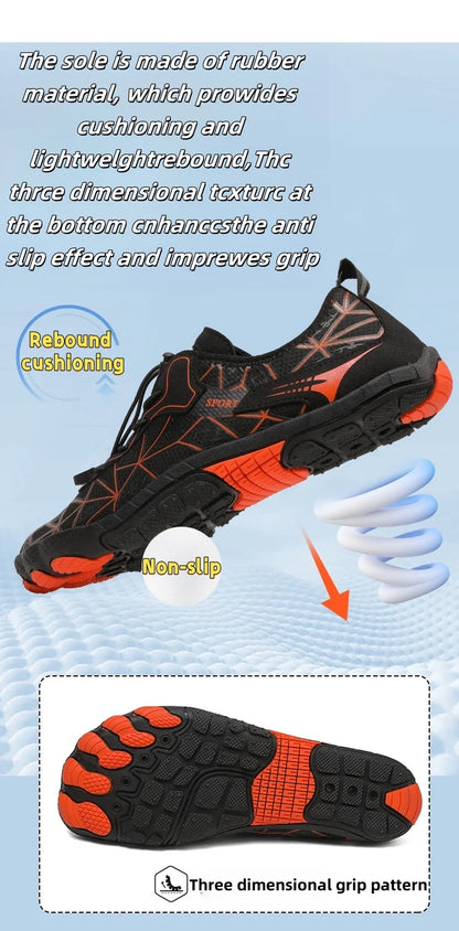 Barefoot shoes, quick-drying non-slip outdoor men's lightweight wading shoes, suitable for beaches, hiking, fitness, sports shoes size 36-4