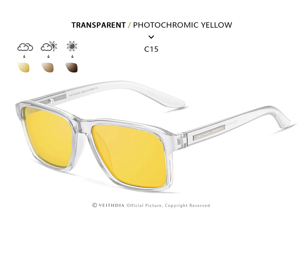 VEITHDIA Polarized UV400 Sunglasses Fashion Photochromic Gradient Mirror Lens Sports Driving Eyeglasses for Men And Women X7919