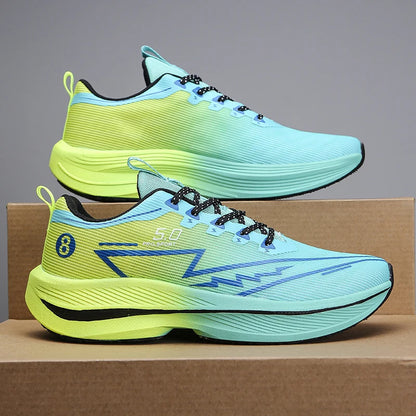 Brand Men's Carbon Plate Running Shoes, Soft Cushion, Shock Absorbing Sports Shoes, Unisex Sneakers, Light Anti-Slip Training Shoes