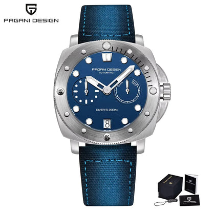 PAGANI DESIGN Men's Mechanical Watch Luxury Sapphire Glass Luminous Automatic Watch 200M Waterproof Stainless Steel Watch