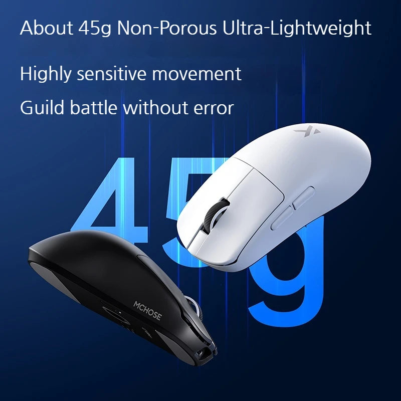 MCHOSE L7 Ultra+ mittelgroße/große Hand-Gaming-Maus E-Sports Paw3950 kabellos, drei Modi, leicht, Office-Dual-Drive-Computermaus
