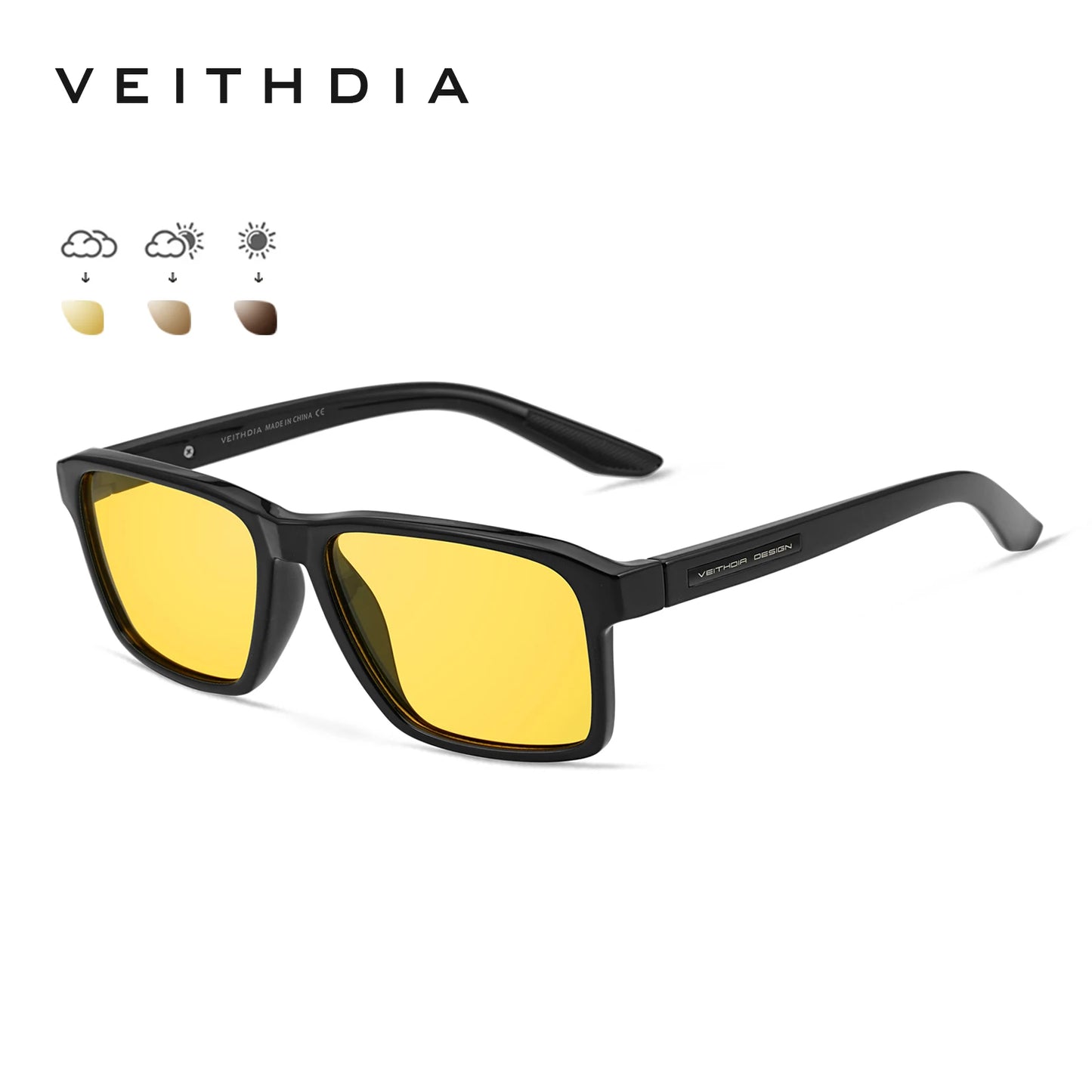 VEITHDIA Polarized UV400 Sunglasses Fashion Photochromic Gradient Mirror Lens Sports Driving Eyeglasses for Men And Women X7919