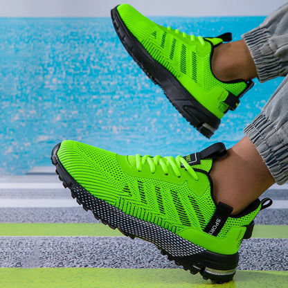 Men's Running Shoes, Lightweight Breathable Jogging Sport Shoes, Male Lace-up Fashion Comfort Non-Slip Casual Sneakers for Men