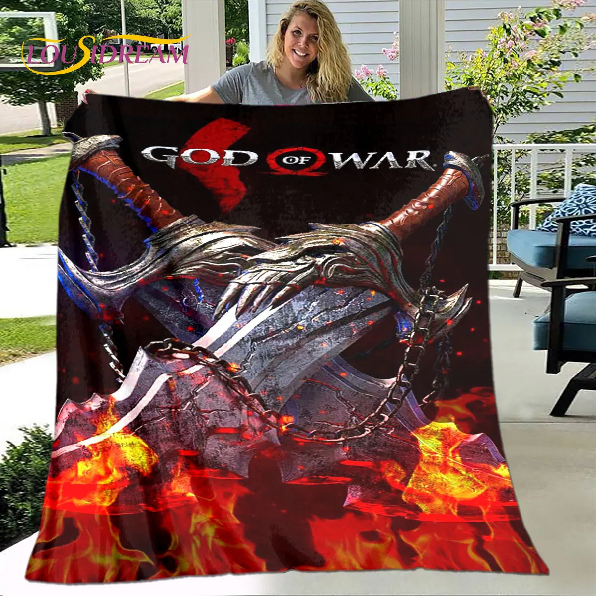 Game God of War Gamers Soft Plush Blanket,Flannel Blanket Throw Blanket for Living Room Bedroom Bed Sofa Picnic Cover Bettdecke