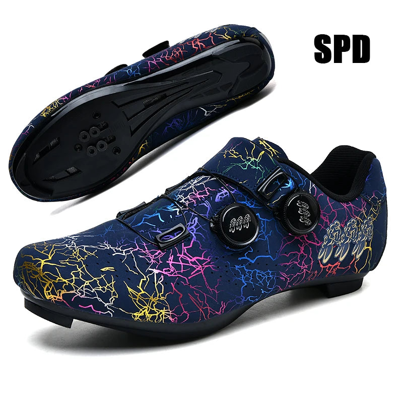 Neue Fahrradschuhe für Herren, selbstverriegelnde Rennrad-Sportschuhe, lockless Trainingsschuhe, SPD-Cleats-Fahrradschuhe für Damen