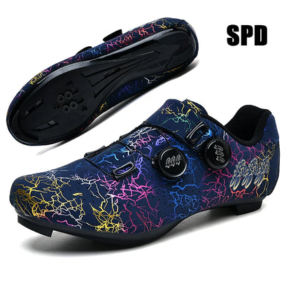 Neue Fahrradschuhe für Herren, selbstverriegelnde Rennrad-Sportschuhe, lockless Trainingsschuhe, SPD-Cleats-Fahrradschuhe für Damen