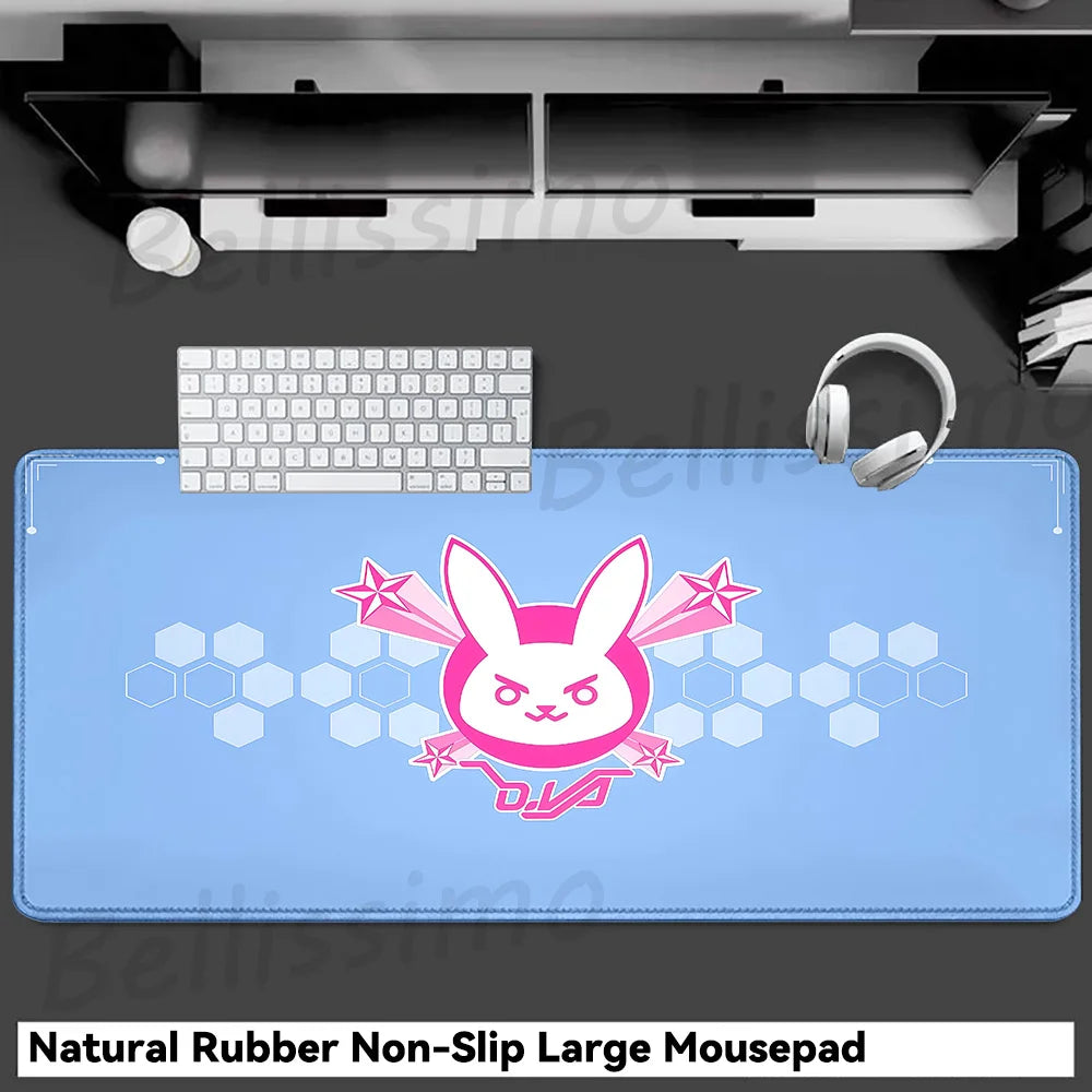 Acessórios Gaming O-Overwatch D-D.va Tapete de Rato Grande para Teclado e Rato, Deskmat XXL Estendido para PC, Tapete Gamer