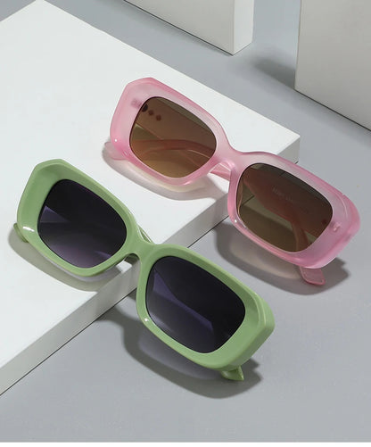 SHAUNA Retro Square Sunglasses Women Fashion Rivets Gradient Shades UV400 Men Green Pink Sun Glasses