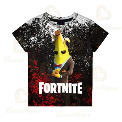 T-shirt Battle Royale Fortnite Victory para Criança, Tops para Raparigas e Rapazes, Roupa Harajuku, T-shirts Infantis 3D, 2025, NOVO DESIGN