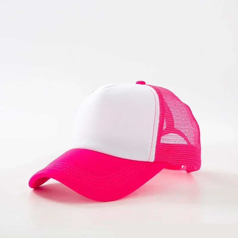 Custom Hat with Logo Printing Polyester Mesh Trucker Hat Adjustable Dad DIY Logo Baseball Cap for Men Women