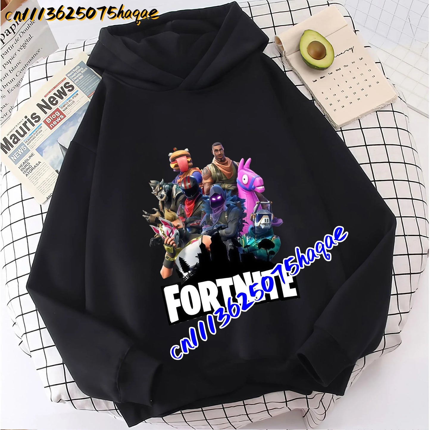 FORTNITED Kinder-Langarm-Hoodie für Mädchen und Jungen, Streetwear, Pullover-Sweatshirt für Babys, Anime-Mode, Kinderoberteil, Geschenk