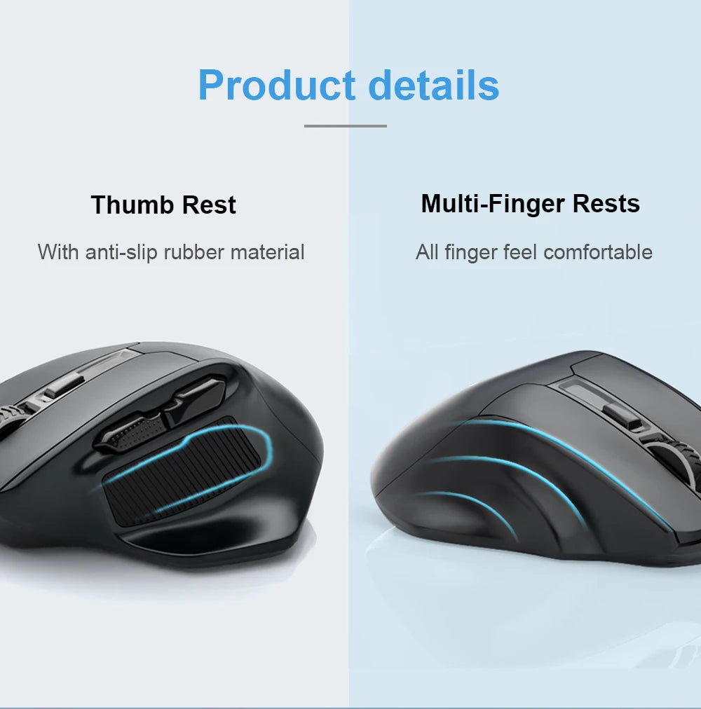 Rato Gaming Sem Fios E-YOOSO X-31 USB 2.4G de Grande Dimensão para Mãos Grandes, PAW3212, 4800 DPI, 5 Botões, para Gamer, Computador Portátil e PC
