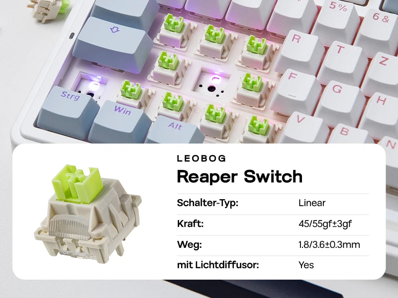 EPOMAKER x AULA F75 ISO-DE kabellose mechanische Tastatur mit Tri-Mode-Konnektivität, deutschem QWERTZ-Layout und 4000 mAh Akku