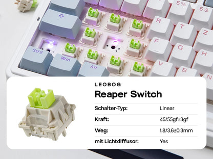 EPOMAKER x AULA F75 ISO-DE kabellose mechanische Tastatur mit Tri-Mode-Konnektivität, deutschem QWERTZ-Layout und 4000 mAh Akku