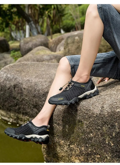 Sommer-Herren-Sportschuhe aus Mesh – modische Bergsteigerschuhe, atmungsaktiv, leicht, rutschfest – Outdoor-, Reise-, Lauf- und Freizeitschuhe
