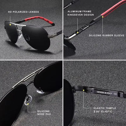 KINGSEVEN Brand Men Sunglasses Pilot Polarized UV400 Lens Aluminum Frame Driving Glasses Women Causal Eyewear