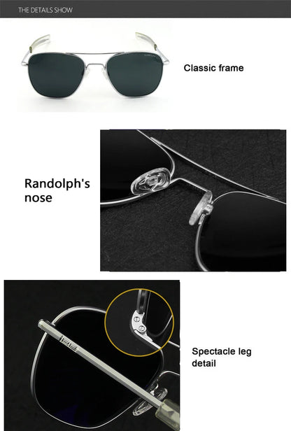 RE Sunglasses Man American Army Military Aviation Pilot Sun Glasses Glass Lens Woman Luxury Brand Vintage Metal Titanium Frame