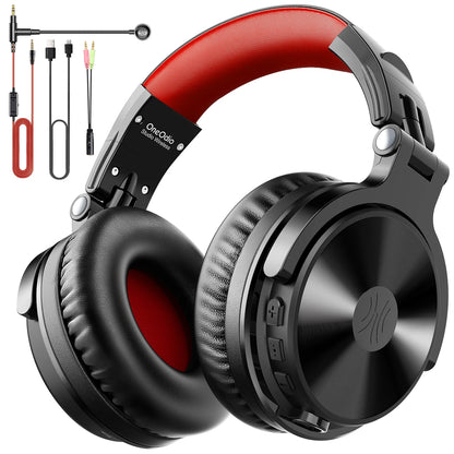 Cuffie da gaming wireless Bluetooth 5.2 OneOdio 110H – Autonomia di 110H, cuffie over-ear con bassi profondi e microfono, headset 2-in-1 cablato e wireless per PC PS4