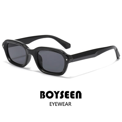 BOYSEEN Beach Sunglasses Man Summer Orange Sun Glasses UV400  Narrow frame square punk sunglasses show