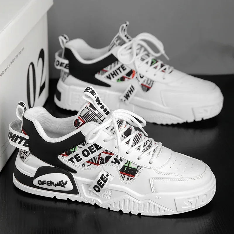 Nuove scarpe da uomo stile skateboard, sneaker estive in pelle casual fashion outdoor per running, sport, trekking e tennis, platform di lusso firmate