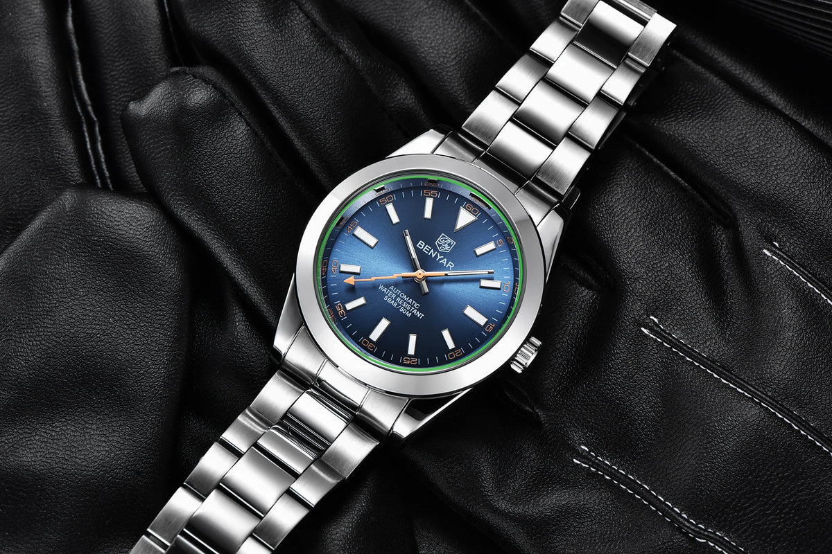 BENYAR – Neue Herrenuhr, Luxusmarke, mechanische Automatikuhr, wasserdicht bis 50 m, sportliches Modell mit leuchtenden Zeigern
