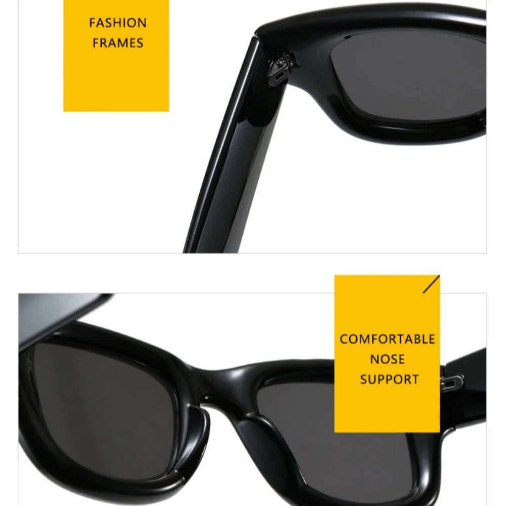 New Fashion Casual Orange Square Sunglasses For Women Men Vintage High Quality Sun Glasses Shades UV400 Eyewear