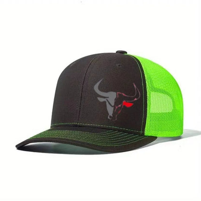 Casual Bull Head Print Summer Baseball Cap Breathable Hip Hop Sports Visor Mesh Adjustable Sun Hats Men Women