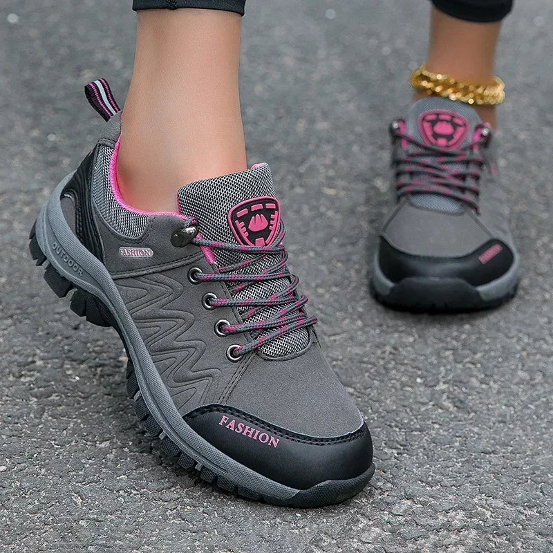 Zapatillas de senderismo para mujer, calzado deportivo outdoor antideslizante, cómodo para caminar, escalar y hacer jogging